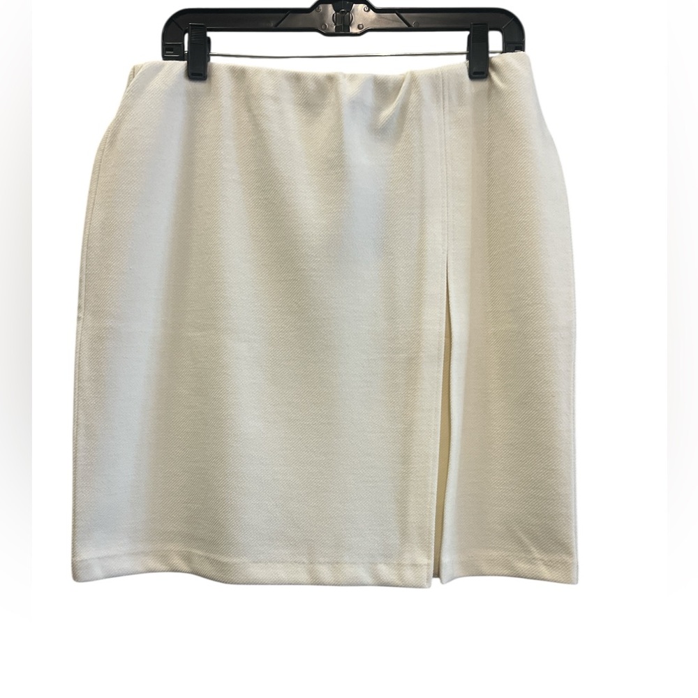 Express Minimalist Cream Mini Pencil Skirt Size Large New